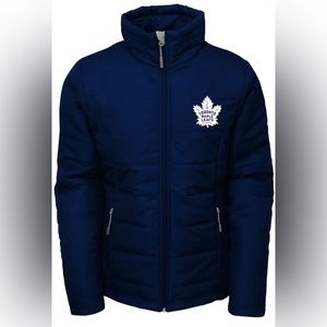 NHL Toronto Maple Leafs youth Girls Cheer Squat Full Zip Jacket, Navy Medium